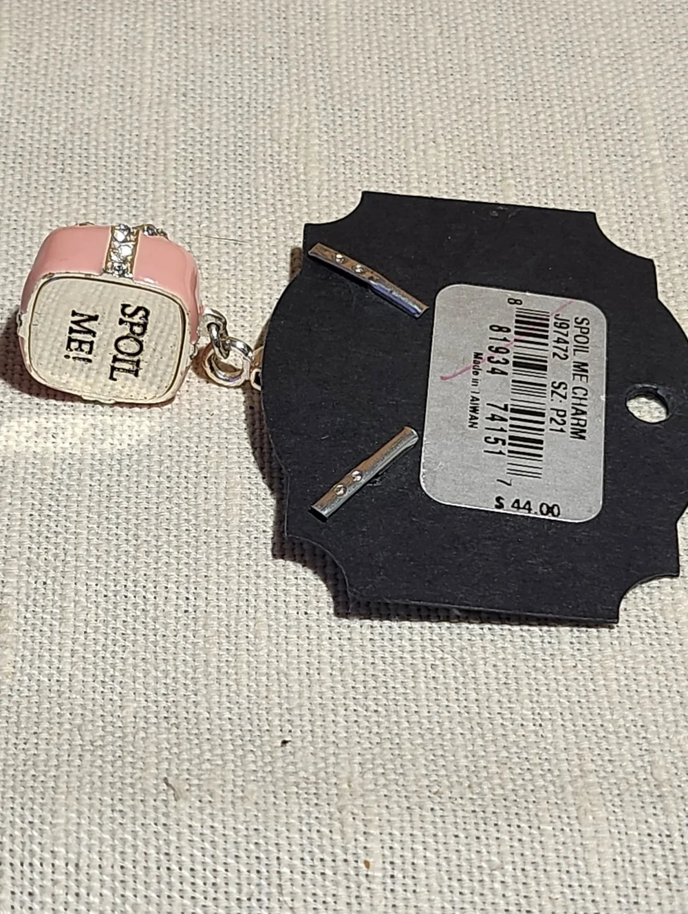 My Flat in London Pink Enamel Crystal Bow Gift Charm - Picture 3 of 6